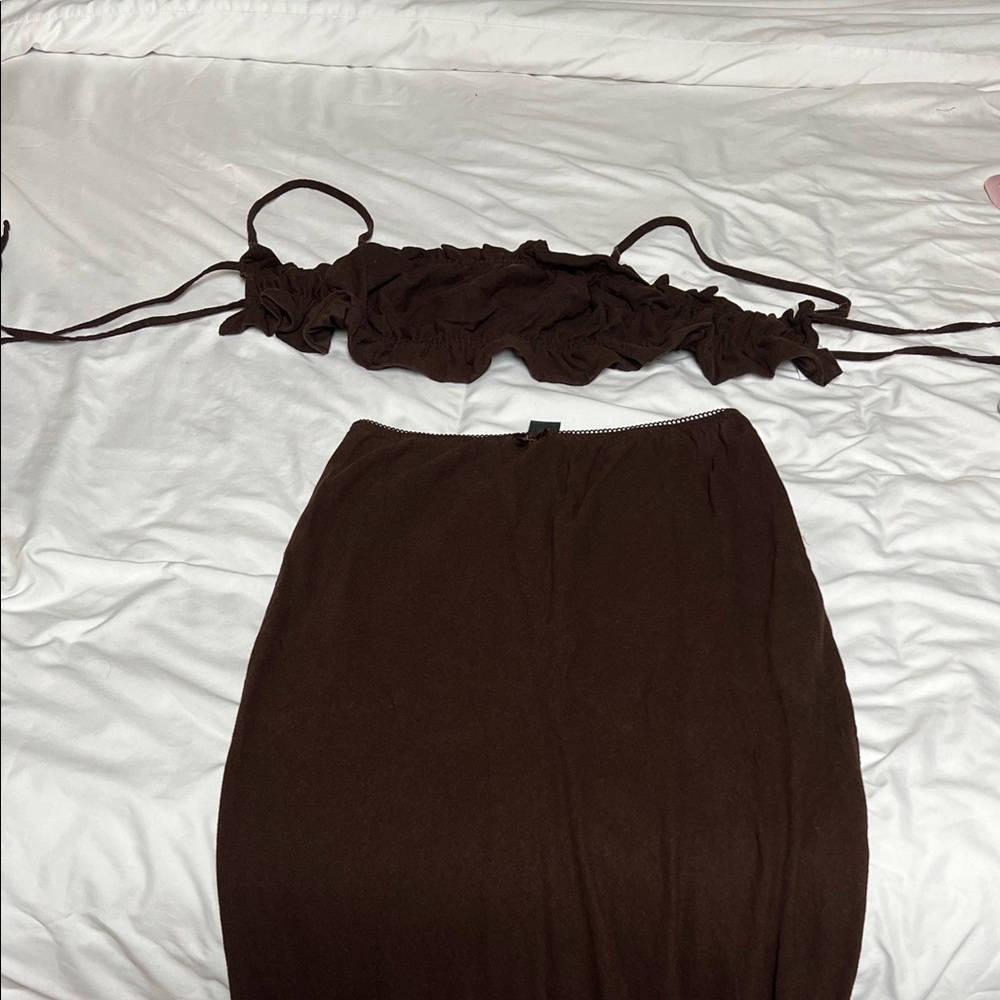 wild fable Dark Brown Pencil Midi Skirt